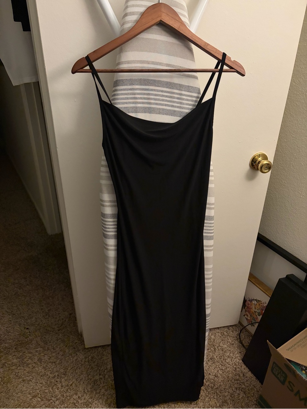 Forever 21 Black Maxi Slip Dress with Spaghetti Straps